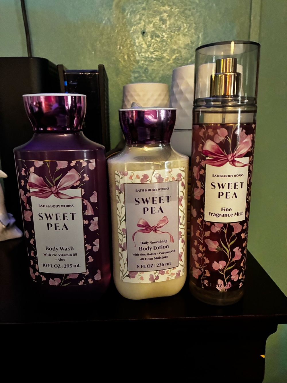 Bath & Body Works Sweet Pea Body Wash, Lotion & Fragrance Mist - Purple